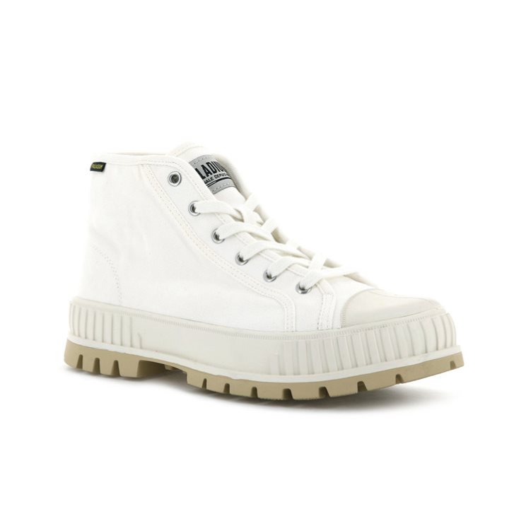 Baskets Palladium Pallashock Mid OG High Tops Femme Blanche | FR VSA256P